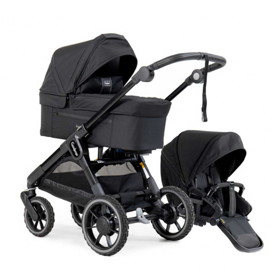 Emmaljunga Sento Max Flat All Black – robust duovagn för alla vägar