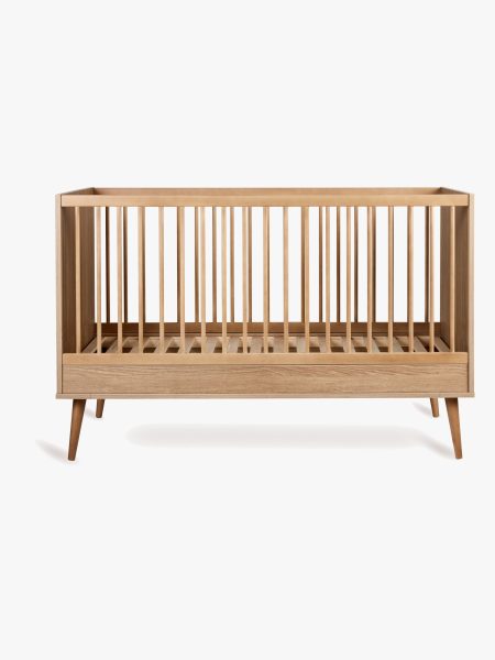 Quax FLOW Convertible Spjälsäng 70x140, Honey Ash – för tryggare sömn natt efter natt