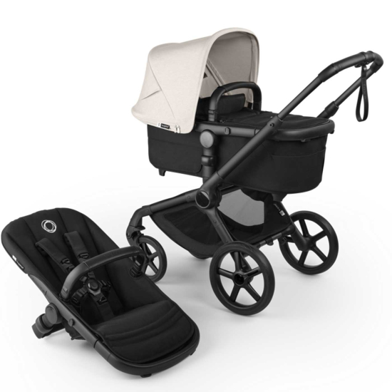 Bugaboo Fox 5 Renew – svart med vit sufflett, klassisk design