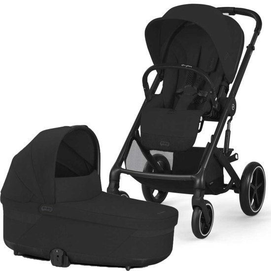 Cybex Balios S Lux Duo Moon Black – lätt barnvagn med UPF50+