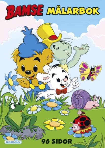 Bamse Målarbok 96 sidor – tjock färgläggningsbok med Bamse och vänner