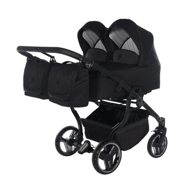 Junama Compact Duo – syskonvagn med 78 cm bredd för nyfödda till 4 år