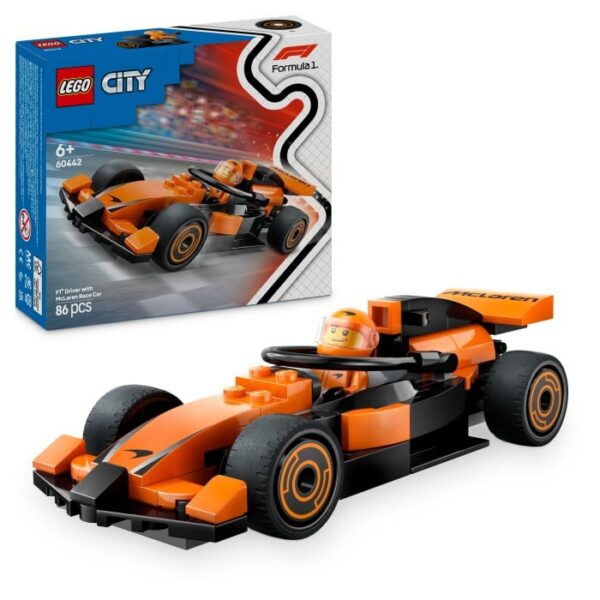 LEGO City 60442 F1 förare med McLaren racerbil